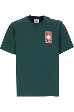 Casablanca Koszulki, Mężczyzna, Zielony, XL, Bawełna, Gothic Stacked Logo T-Shirt