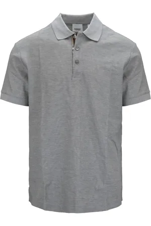 Burberry Koszulki, Mężczyzna, Szary, L, Bawełna, Koszulka Polo z Guzikami