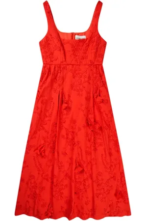 Munthe Sukienki, Kobieta, Czerwony, L, Bawełna, Elegancka Sukienka w Kwiaty
