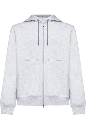 Brunello Cucinelli Bluzy, Mężczyzna, Szary, M, Bawełna, Bluza rozpinana