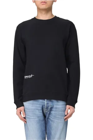Dondup Swetry, Mężczyzna, Czarny, 2XL, Bawełniany Sweter z Logo