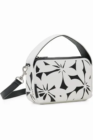 Desigual Torebki, Kobieta, Biały, ONE SIZE, Metaflower Mini Torebka z Efektem Skóry