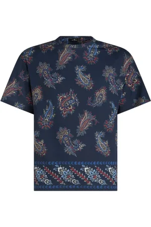Etro Koszulki, Mężczyzna, Wielobarwność, 3XL, Bawełna, T-shirt z nadrukiem paisley