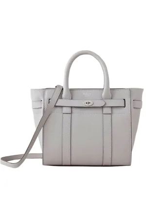 MULBERRY Torebki, Kobieta, Szary, ONE SIZE, Skóra, Mała torba typu tote Bayswater z zamkiem
