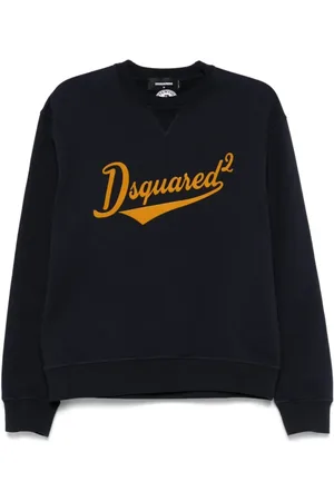 Dsquared2 Bluzy, Mężczyzna, Niebieski, S, Bawełna, Polarowa Bluza z Logo