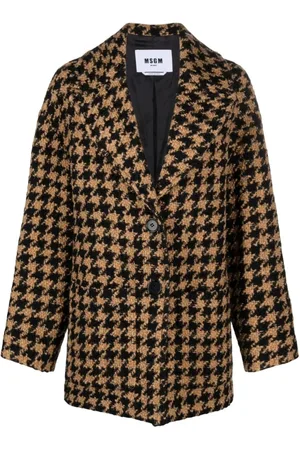 Msgm Płaszcze, Kobieta, brązowy, M, Stylowy płaszcz zimowy jednorzędowy