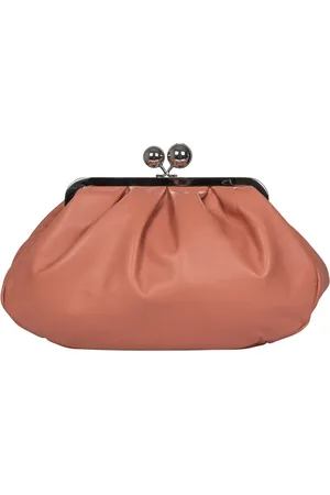 Max Mara Torebki, Kobieta, Pomarańczowy, ONE SIZE, Skóra, Mała kopertówka ze skóry Nappa