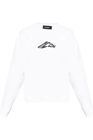 Dsquared2 Bluzy, Mężczyzna, Biały, S, Bawełna, Felpa 100 Bianco Sweatshirt
