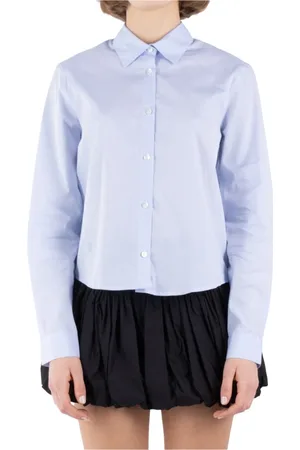 THE GARMENT Bluzki, Kobieta, Niebieski, S, Niebieska Bawełniana Koszula