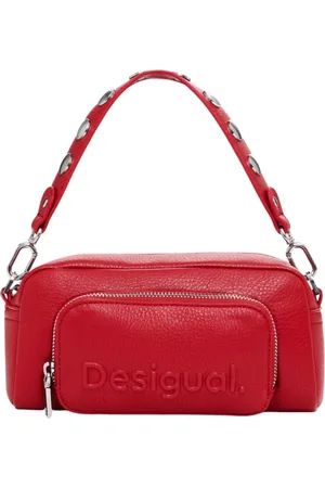 Desigual Torebki, Kobieta, Czerwony, ONE SIZE, Czerwona Torba na Ramię z Zamknięciem na Zamek