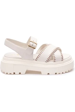 Hogan Buty, Kobieta, Beżowy, 39 EU, Skóra, Sandały Yogurt