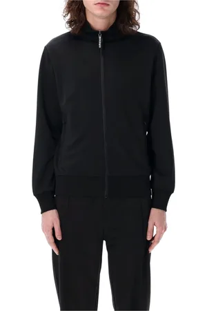 Palm Angels Bluzy, Mężczyzna, Czarny, L, Poliester, Curved Logo Track Jacket