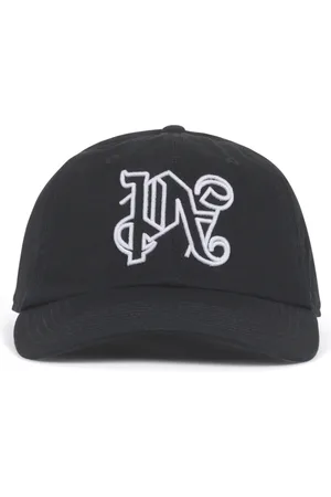 Palm Angels Akcesoria, Mężczyzna, Czarny, ONE SIZE, Czarna Czapka z Monogramem