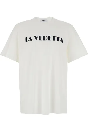 Msgm Koszulki, Mężczyzna, Biały, S, Bawełna, T-shirt z okrągłym dekoltem i nadrukiem z przodu