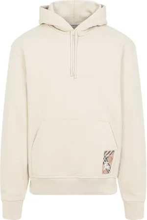 Burberry Bluzy, Mężczyzna, Beżowy, L, Bawełna, Bluza z kapturem Nutmeg