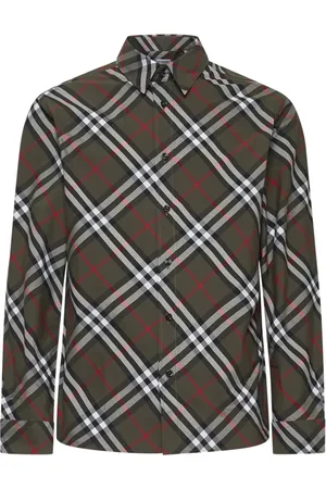 Burberry Koszule, Mężczyzna, brązowy, S, Bawełna, Koszula w kratę z bawełny