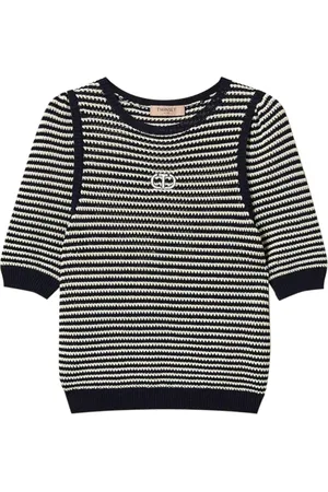 Twin-Set Swetry, Kobieta, Czarny, M, Niebieski Sweter Bicolor z Logo Oval T