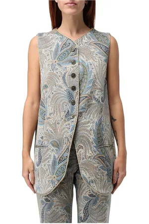 Etro Kurtki, Kobieta, Wielobarwność, M, Bawełna, Kamizelka żakardowa w paisley