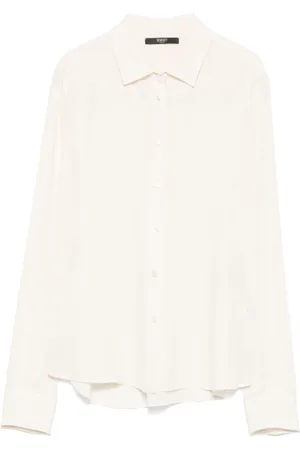 SEVENTY BY SERGIO TEGON Bluzki, Kobieta, Beżowy, XL, Kremowa Jedwabna Koszula Elegancki Styl