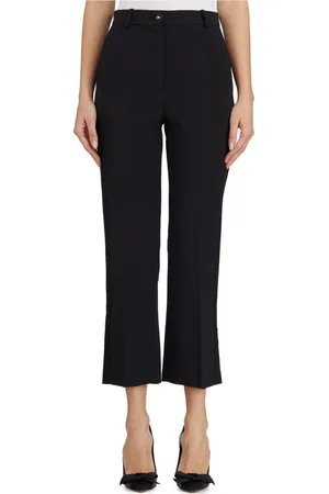 Elisabetta Franchi Spodnie, Kobieta, Czarny, 2XS, Satyna, Spodnie Smokingowe z Satynowym Pasem