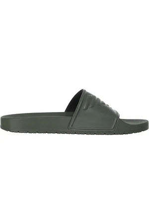 Emporio Armani Buty, Mężczyzna, Zielony, 40 EU, Zielone wsuwane klapki