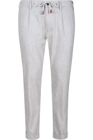 ELEVENTY Spodnie, Mężczyzna, Szary, W40, Wełna, Spodnie Slim-fit