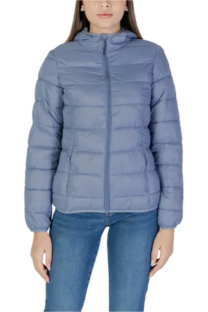 B YOUNG Kurtki, Kobieta, Niebieski, XS, Nylon, Kolekcja Nylonowe Płaszcze Jesień/Zima