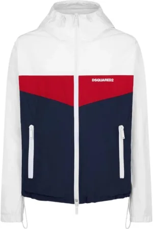 Dsquared2 Kurtki, Mężczyzna, Wielobarwność, M, Poliester, Trikolorowa kurtka miejska w stylu lat 90.