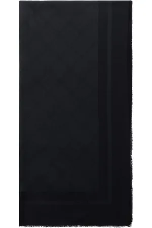 Elisabetta Franchi Akcesoria, Kobieta, Czarny, ONE SIZE, Czarny szal w diamentowy żakard