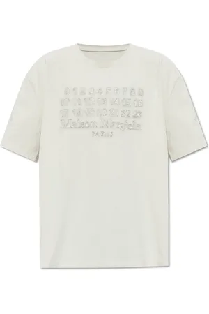 Maison Margiela Koszulki, Mężczyzna, Szary, L, Bawełna, Koszulka z Numerycznym Logo