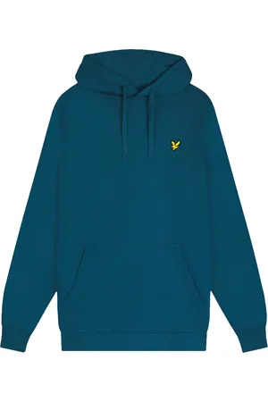 Lyle & Scott Bluzy, Mężczyzna, Niebieski, XL, Bawełna, Granatowa bluza z kapturem i logo orła