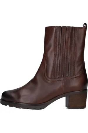 Gabor Buty, Kobieta, brązowy, 37 1/2 EU, Skóra, Skórzane botki na obcasie w kolorze koniakowym