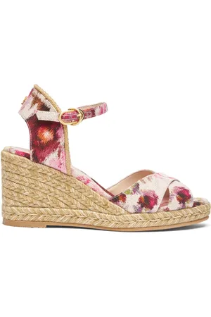Stuart Weitzman Buty, Kobieta, Wielobarwność, 41 EU, Juta, Eleganckie espadryle z krzyżującymi się paskami i jutową podeszwą