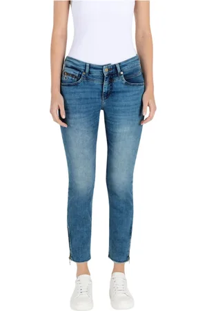 Mac Jeansy, Kobieta, Niebieski, 2XS, Bawełna, Skinny Cropped Jeansy