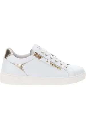 Nero Giardini Buty, Kobieta, Biały, 39 EU, Skóra, Sneakersy ze skóry i tkaniny technicznej