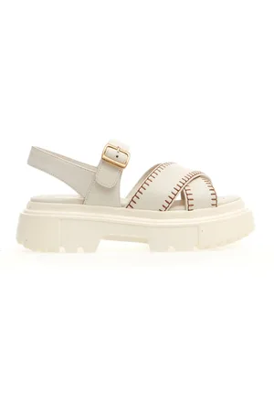 Hogan Buty, Kobieta, Biały, 40 EU, Skóra, Płaskie sandały