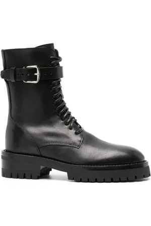 ANN DEMEULEMEESTER Buty, Mężczyzna, Czarny, 45 EU, Core Czarne Buty Bojowe z Klamrą