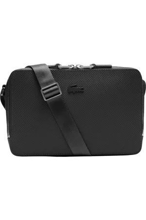 Lacoste Torebki, Mężczyzna, Czarny, ONE SIZE, Skóra, Stylowa Torba Cross Body o Strukturze Piłki Golfowej