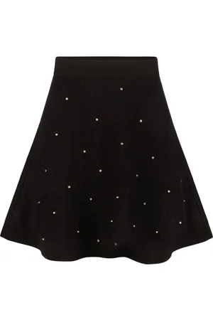 Nina Ricci Spódnice, Kobieta, Czarny, 2XL, Mini spódniczka z moheru z rozkloszowanym dołem