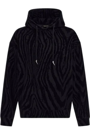 Roberto Cavalli Bluzy, Mężczyzna, Czarny, S, Bluza z nadrukiem zebry Czarny Mężczyzna