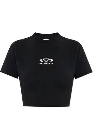 Vetements Koszulki, Kobieta, Czarny, L, Top z logo
