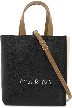 Marni Torebki, Kobieta, Czarny, ONE SIZE, Skóra, Color-Block Museo Soft Tote Bag