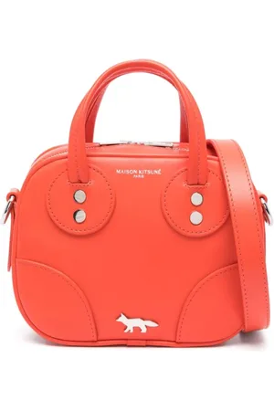 Maison Kitsuné Torebki, Kobieta, Pomarańczowy, ONE SIZE, Skóra, Boogie Camera Bag 19.5