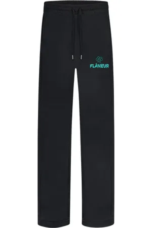 FLÂNEUR Spodnie, Mężczyzna, Czarny, L, Czarne Flower Doodle Sweatpants
