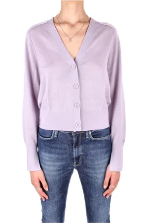 Calvin Klein Swetry, Kobieta, Fioletowy, L, Wełna, Cardigan