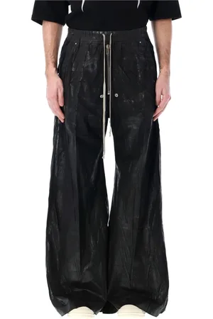 Rick Owens Spodnie, Mężczyzna, Czarny, S, Czarne Spodnie o Szerokich Nogawkach Ss 25