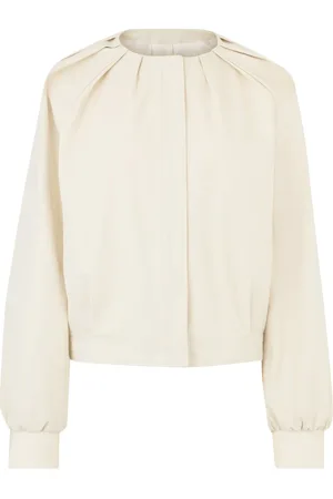 Nina Ricci Bluzki, Kobieta, Biały, 3XL, Bawełna, Krótka kurtka bomberka z bawełny