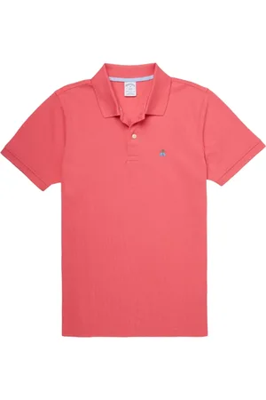Brooks Brothers Koszulki, Mężczyzna, Różowy, S, Bawełna, Polo z krótkim rękawem Slim-fit Pique
