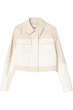 Fendi Kurtki, Kobieta, Biały, S, Bawełna, Kurtka jeansowa