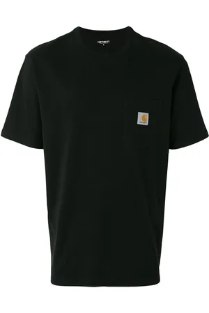 Carhartt Koszulki, Mężczyzna, Czarny, S, Bawełna, Czarny bawełniany T-shirt z logo